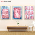 thumbnail image 1 of 3pcs Girls' Bohemian Pastel Pink & Blue Book-Themed Wall Art Set - Frameless Canvas Paintings with Hearts, Bows & Books for Teen Girls' Bedroom,, ' Room Decor - Soft Pink, Lavender, Mint Green Hangi, 1 of 4