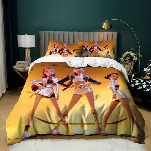 3pcs Girls Group KPop Bedding Set All Season Duvet Cover Set Full Size Ultra Soft 1 Duvet Cover,2 Pillowsham