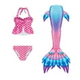 thumbnail image 1 of 3pcs Kids Girls Swimsuit Tails for Girls Swimming Bikini Fish Tail Set Swimwear for Teen Girl 10-11 Years, 1 of 6