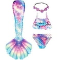 thumbnail image 1 of 3pcs Girls Swimsuit Mermaid Tail for Swimming Bathing suit Swimwear for girls 3-12 Years, 1 of 10
