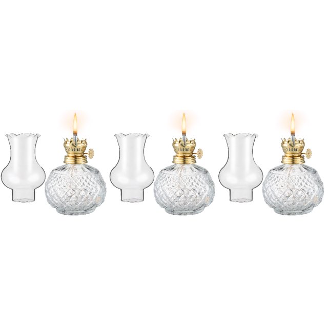 3pcs Glass Kerosene Lamp Vintage Kerosene Lamp Portable Oil Lantern