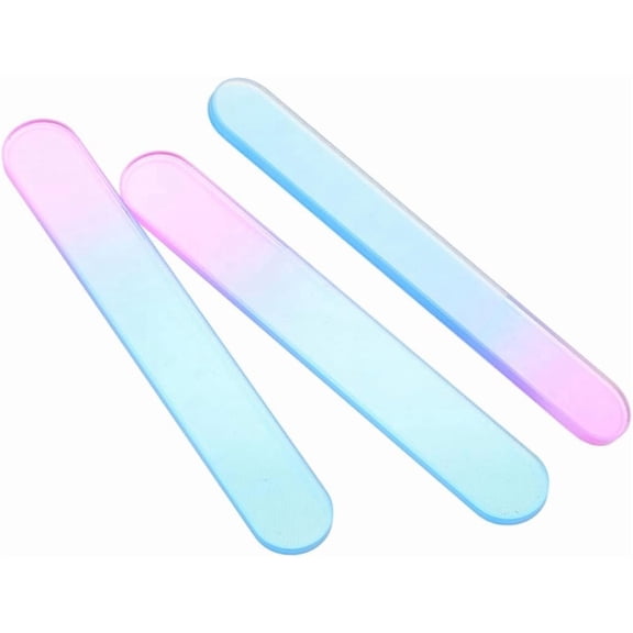 3pcs Glass Nail Files, Portable Small Buffer Block, for Travel & Salon