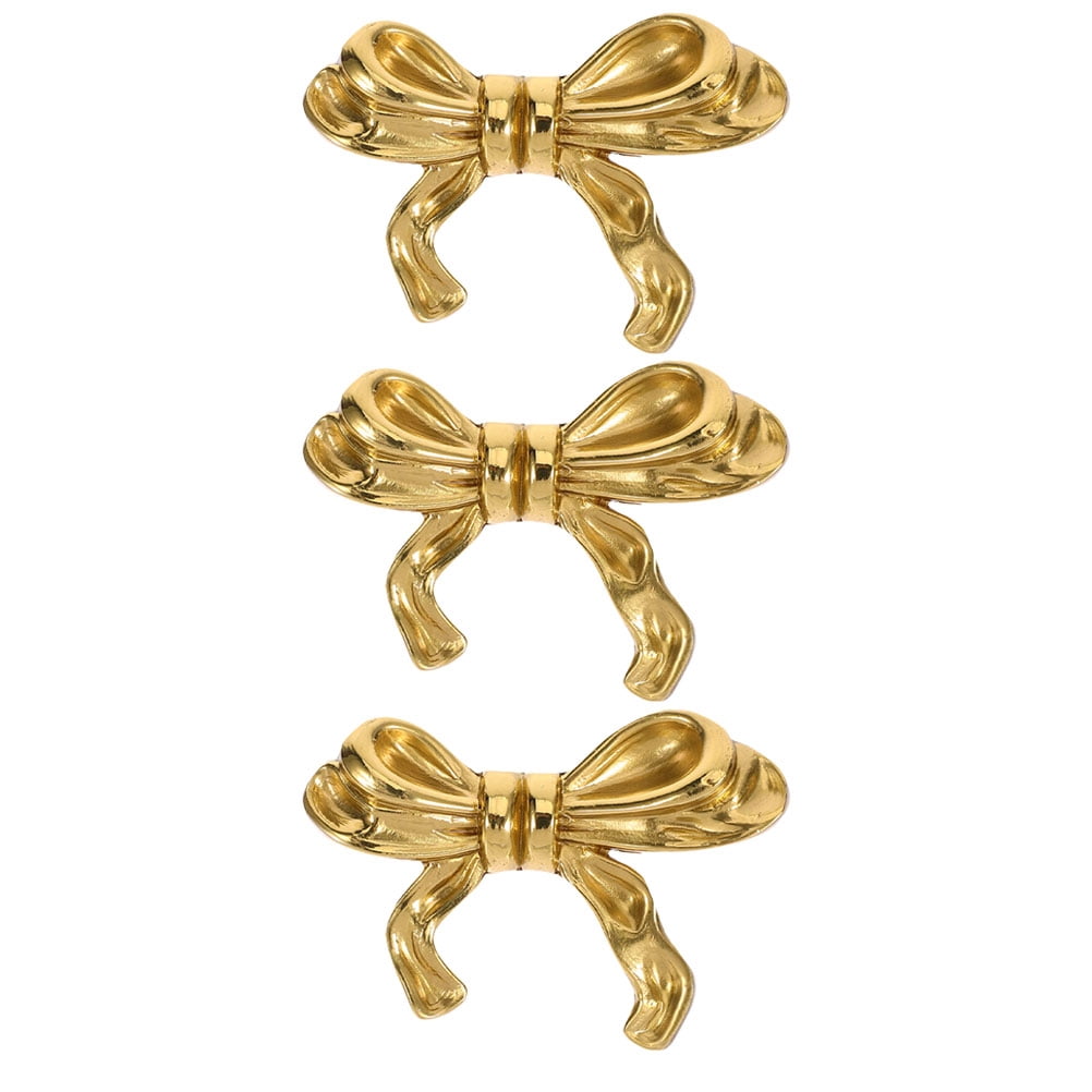 3pcs Gold Bow Shape Cabinets Knobs Bow Shape Furniture Knob Cabinet Door  Handles Decorative Handle For Dresser Cabinet Furniture Accessories -  Walmart.com
