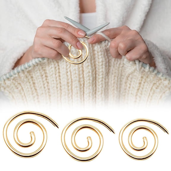 3pcs Gold Spiral Cable Knitting Needle Stainless Steel Cable Needle Shawl Pin for Yarn Sewing Knitting Bent Tapestry