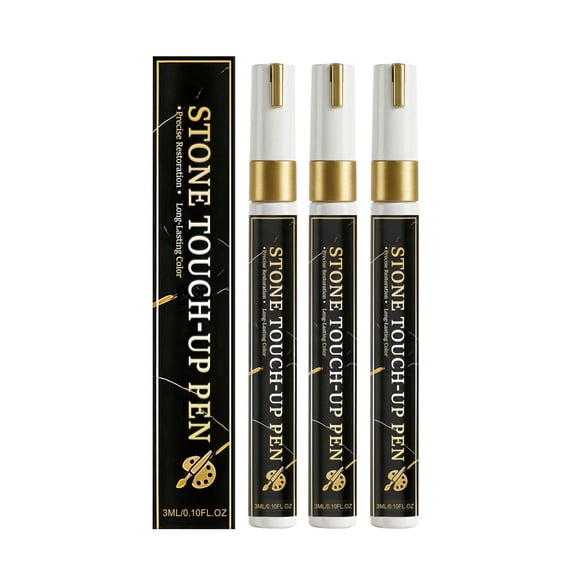 3pcs Golden Tombstone Marker Pen, Waterproof Stone Repair Paint Pen, Strong Coverage, Fade Resistant, Ideal for Restoring Faded Memorial Inscriptions and Tombstone Lettering