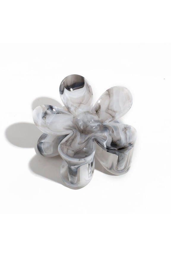 3pcs Gradient color Plastic Claw Hair Clips for Women Flower Light Grey 73x70mm