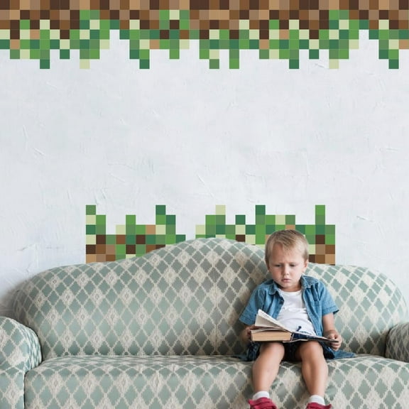 3pcs Green Camo Pixel Wall Sticker Camouflage Pixel Wall Decor Peel and Stick Vinyl Art Stickers Military Army Hunting Mural Decals