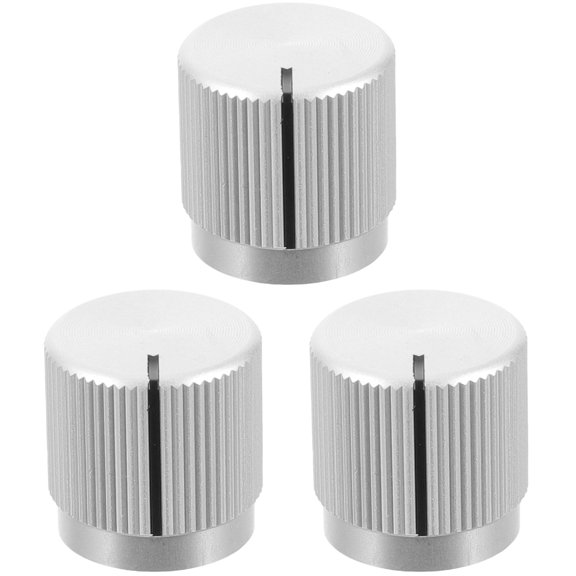 FUEENIRVA Aluminum Guitar Volume Control Knobs Silver for Audio Devices 3Pcs