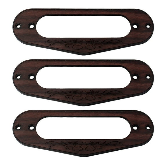 3pcs Guitar Pickup Frame Mounting Ring Single Coil Flat Humbucker Pickup Ring Inner Hole Width 18mm for ST Style Electric Guitars GB402 (Coffee)