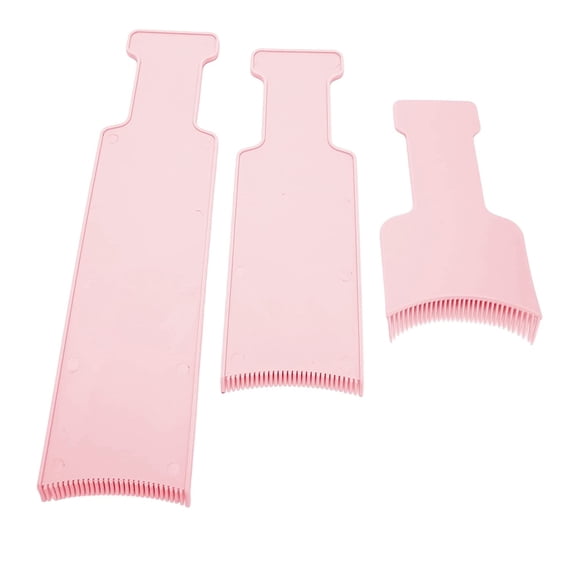 3pcs Hair Color Boards, Highlighting Board Professional Hair Dye Highlights Paddle Comb with Teeth Hair Dye Color Board for Barber Shop DIY Hairdressing (Pink)
