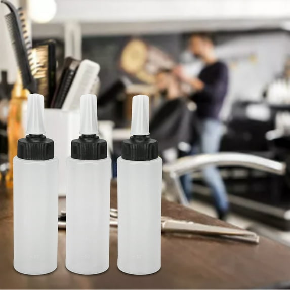 3pcs Hair Color Shampoo Applicator Bottle Refillable Hair Salon Squeeze Bottle