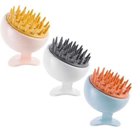 3pcs Hair Home Manual Massager Portable Scalp Massaging Washing Supple Brush Brushes Handheld Care Massage Paddle Multifunctional Head Spa Exfoliator and Shower Scrubbers Dry