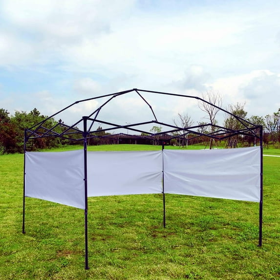 3pcs Half Sidewalls Panel for Canopy Gazebo Tent Shelter 10'x10', 10'x15', 10'x20' White