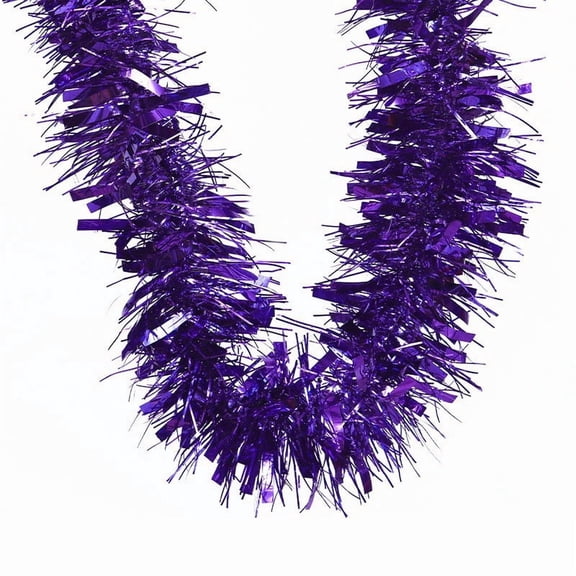 3pcs Halloween Purple Tinsel Garland, 19.7Ft Total Christmas Glitter Metallic Foil Fringe Garlands for Holiday Party Birthday Thanksgiving Xmas Tree Decor