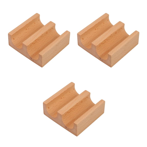 3pcs Hand Roll Sushi Holder Wooden U Shaped Sushi Stand Sushi Rack Sushi Serving Stand (2-grid)