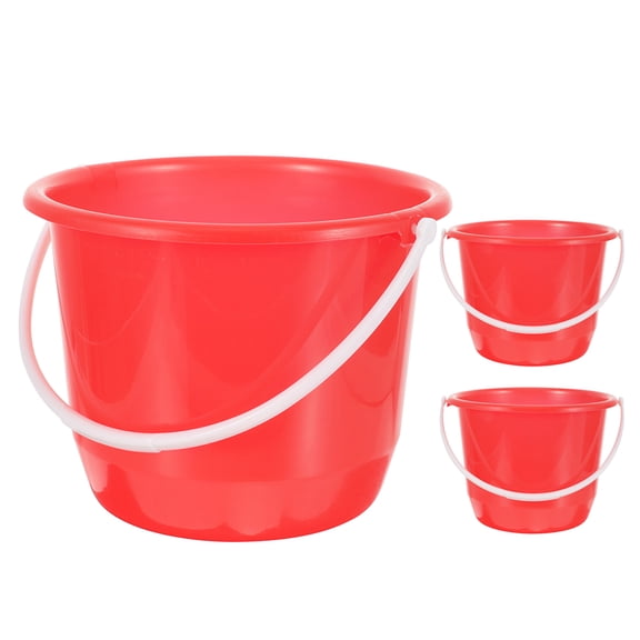 3pcs Multi Functional Water Bucket Plastic Bucket with Handle for Cleaning Bath Garden and Car Wash