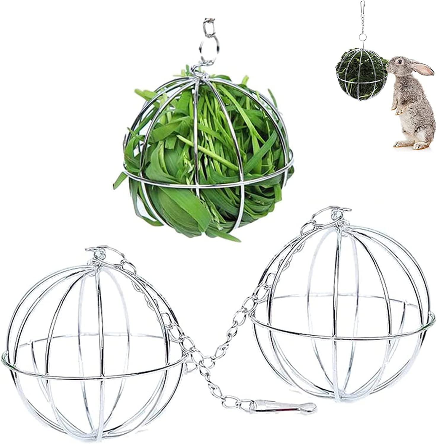 3pcs Hay Dispenser Feeding Ball Hay Feeder Rabbit Pet Hanging Dispenser