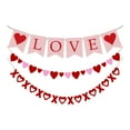thumbnail image 1 of 3pcs Heart Garland Banner Galentines Day Decorations, Pre-Strung Heart Garland Valentines Decorations for Wedding Anniversary Birthday Party Supplies, 1 of 5
