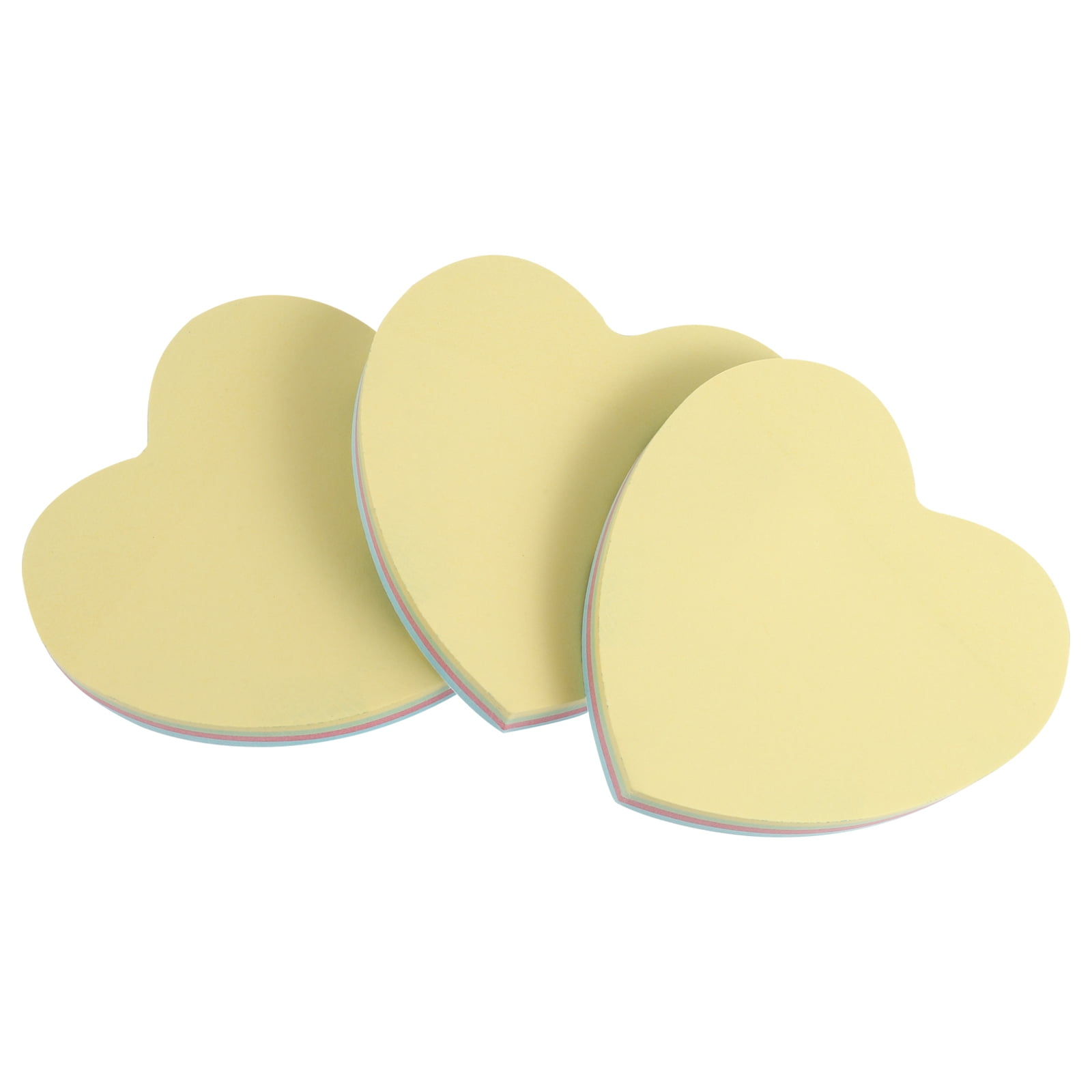 Marspark Heart Shape Sticky Notes – 300 Sheets Pastel Self-Adhesive Memo Pads, 3 Colors, 3x3 Inches, For School, Office, Valentine’s Day