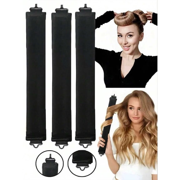 3pcs Heatless Sponge Hair Curlers, Slouchy Sleep Magic Curling Rod, Big Waves, No Damage Hair Styling Tool, Hair Accessories