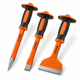 3pcs Heavy Duty Masonry Chisel Set with Hand Guard Concrete Demolition ...