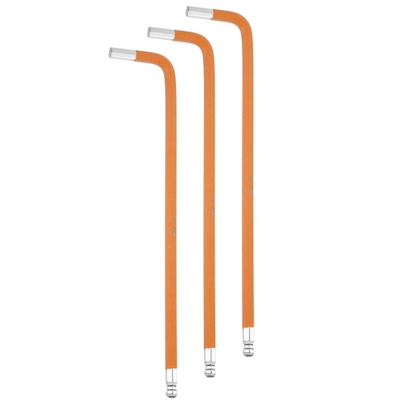 3pcs Hex Key Wrench 3/16" S2 Steel L-Shape Hexagon SAE Wrenches Repairing Tool for Home DIY Bike Motorcycle Repair, Orange Silver