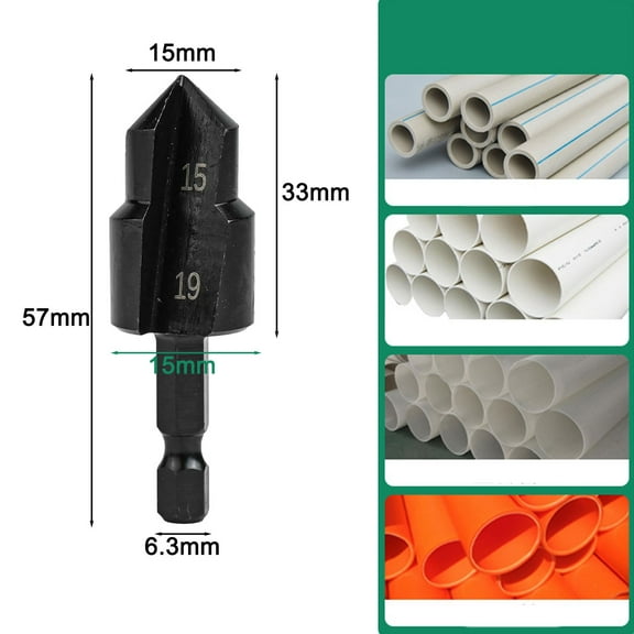 3pcs Hex Shank PPR Lifti Drill Bit Set 22/25/32 Step Drill Pipe Expansion Tool