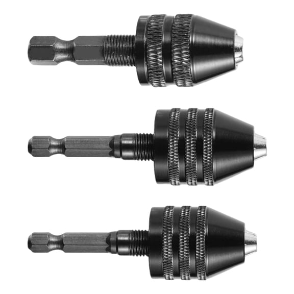 3pcs Hexagonal Shank Three Jaw Chuck Offer Secure Grip For Multiple Size Drill Bit And Fast Changes For DIY Woodworking