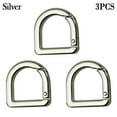 thumbnail image 1 of 3pcs High quality Round Push Trigger Plated Gate Carabiner Purses Handbags Spring O-Ring Buckles Snap Clasp Clip Bag Belt Buckle SILVER D-RING, 1 of 1
