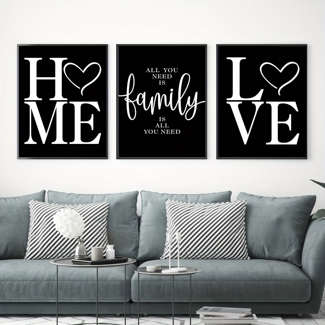 3pcs Home Love Family Poster Quotes Canvas Painting Wall Art Wall Decor ...