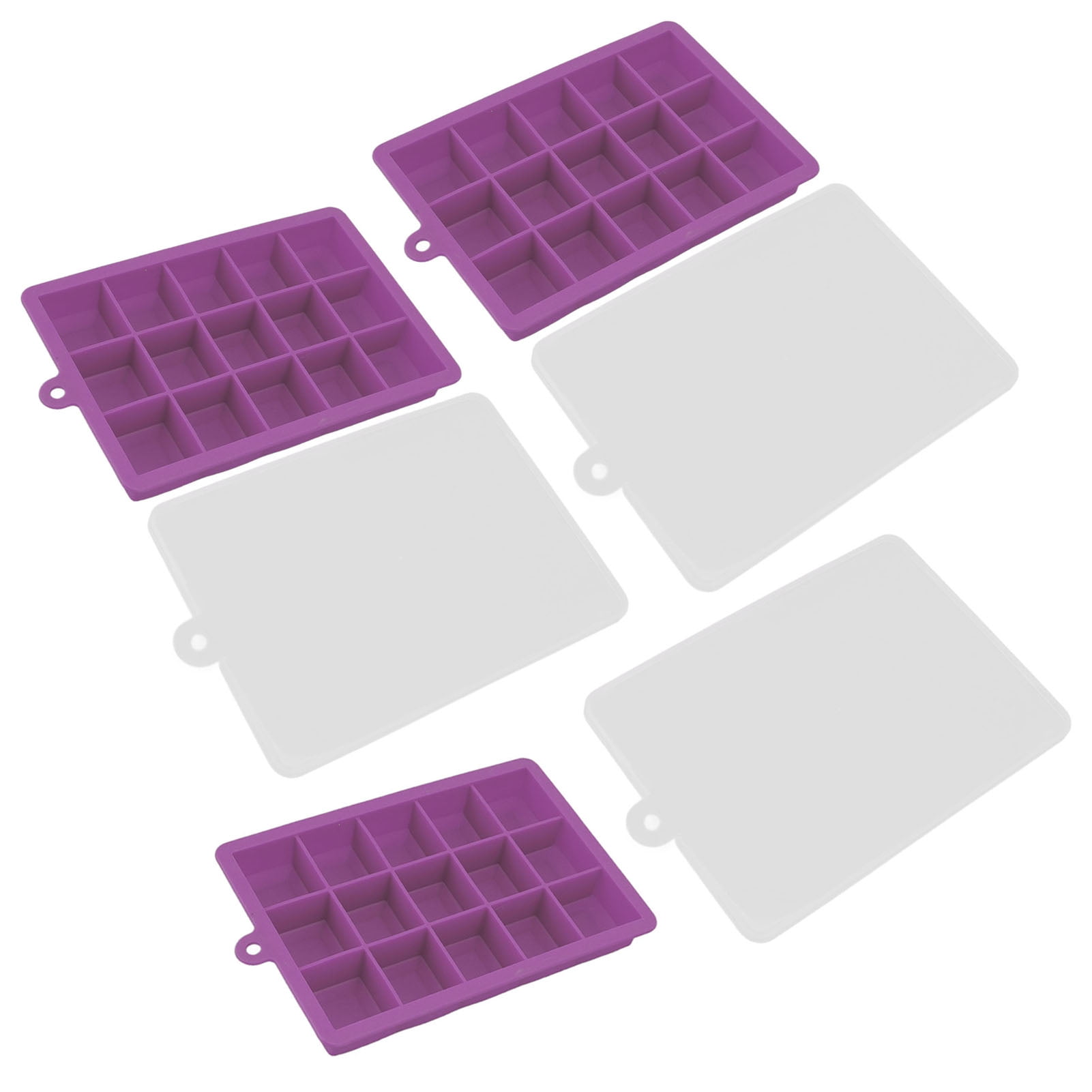 3pcs Ice Cubes Mould Silicone Stackable Dishwasher Safe 15 Grids Ice