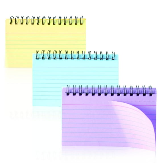 3pcs Index Cards with Ring, Colored Note Cards for Office, Games