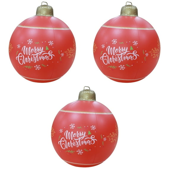 3pcs Inflatable Ball Giant Ornament Christmas Decoration for Indoor and Outdoor