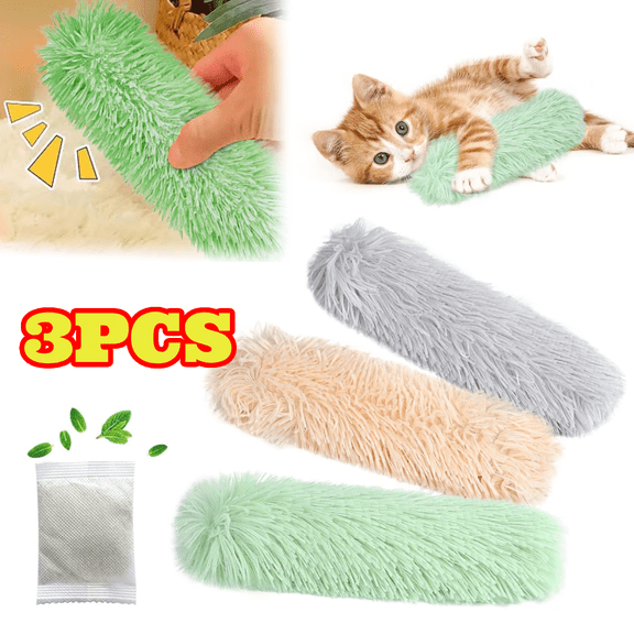 3pcs Interactive Cat Toys Pillows with Catnip, Soft and Durable Crinkle Sound Cat Toys for Indoor Cats, Funny Kitten Toys Exercise