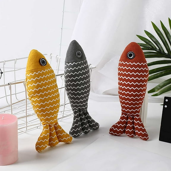 3pcs Interactive Cat Toys with Catnip, Soft Chew Kicker Cat Toys for Indoor Cats & Kittens, Simulation Fish Toy, Drives Bored Cats Crazy with Fun