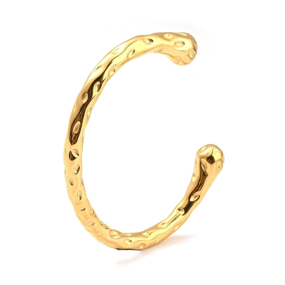 3pcs Ion Plating(IP) 304 Stainless Steel Cuff Bangles Golden Inner Diameter: 2-1/2x1-7/8 inch(6.35x4.7cm)