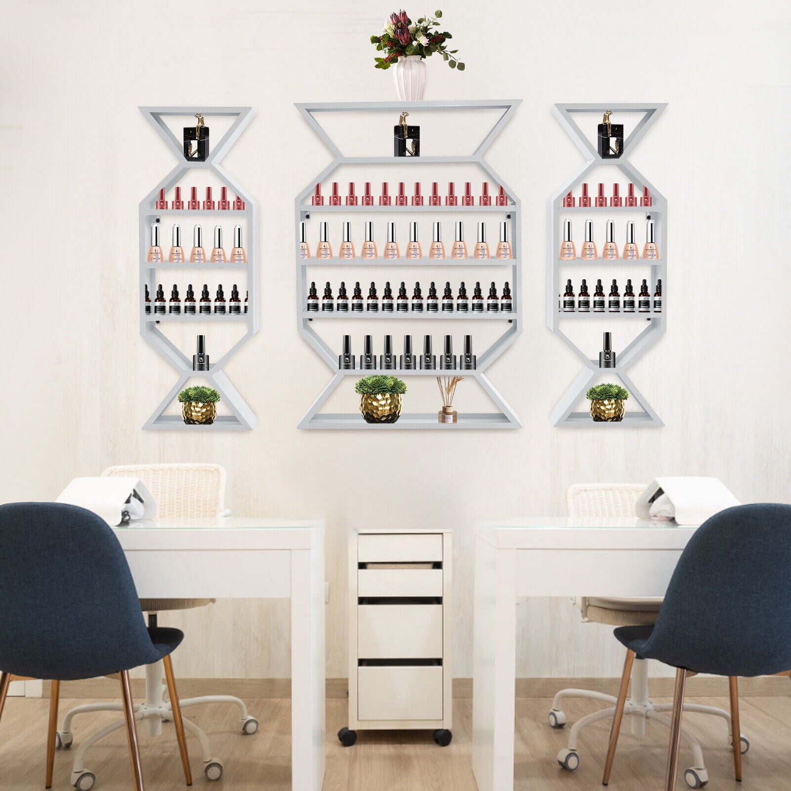 3pcs Iron Nail Polish Rack Wall Mount Display Organizer Holder Stand ...