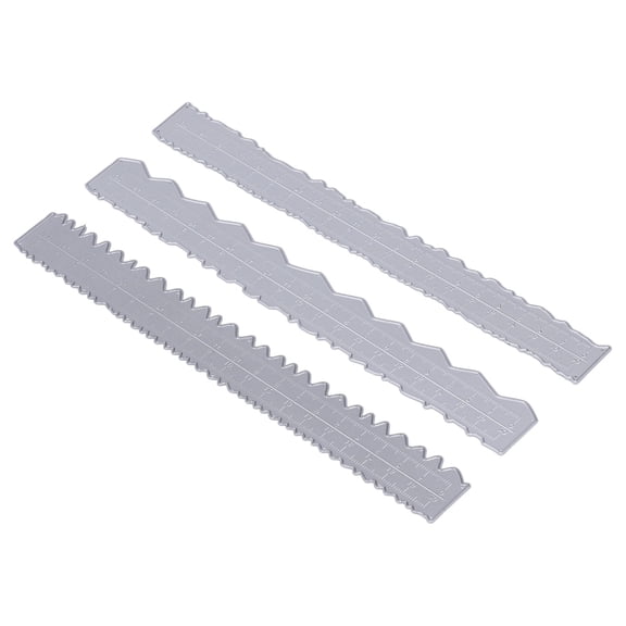 3pcs Irregular Edges Ruler DIY Making Carbon Steel Embossing Attractive Decorative Lightweight Card Tool