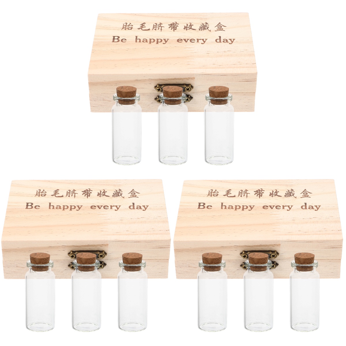 3pcs Keepsake Preserving Box Souvenir Collection Box Fetal Hair Storage