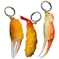 thumbnail image 1 of 3pcs Key Chains Crab Claw Shape Keychain Bag Pendant Fried Shrimp Key Ornament, 1 of 5