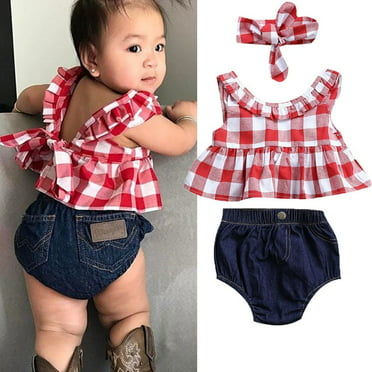 Baby Toddler Girls 2T 3T 4T 5T Clothes Summer Outfits T-shirt Denim ...