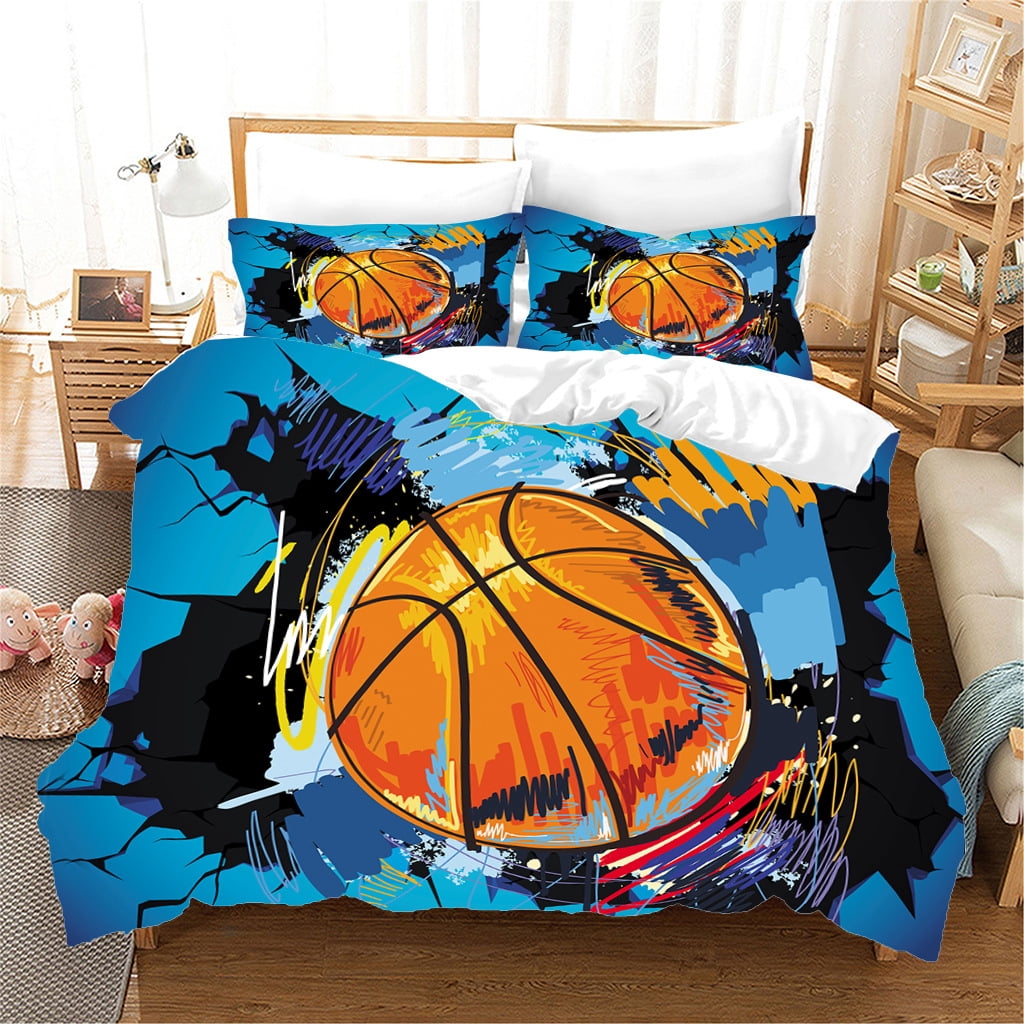 3pcs Kids Football Bedding Set for Boys Teens,3D Sports Theme Bedding