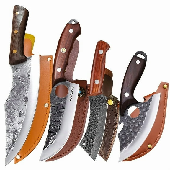 3pcs Kitchen Chef Knife Set - Stainless Steel Boning, Vegetable, Fish & Cheese Pizza Knives, Professional Multi-Purpose Set for Kitchen Convenience, Camping & Outdoor Use