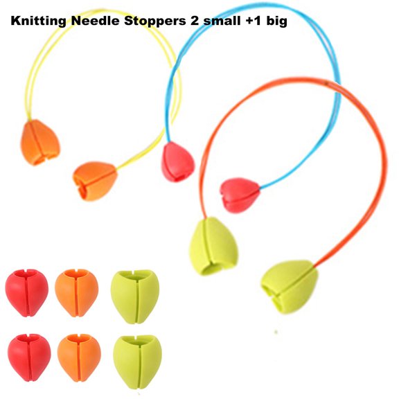 3pcs Knitting Needle Stoppers, Cute Flower Needle Point Protectors, Colorful Knitting Accessories, Needle Minder, Stop End Cap,