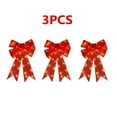 thumbnail image 1 of 3pcs LED Lit Christmas Hanging Bow - Outdoor/Indoor Festive LED Decor, Light-Up Bow Ornament for Holiday Displays, Weather-Resistant Xmas Decoration to Brighten Homes & Yards, 16*23.2in, Red, 1 of 9