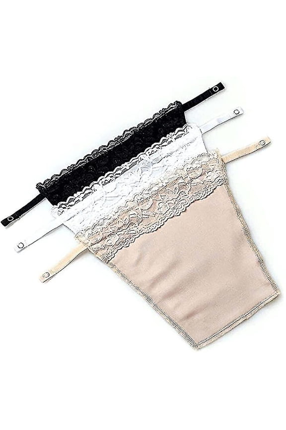 3pcs Lady Lace Clip-on Mock Camisole Bra Insert Overlay Modesty Panel Vest