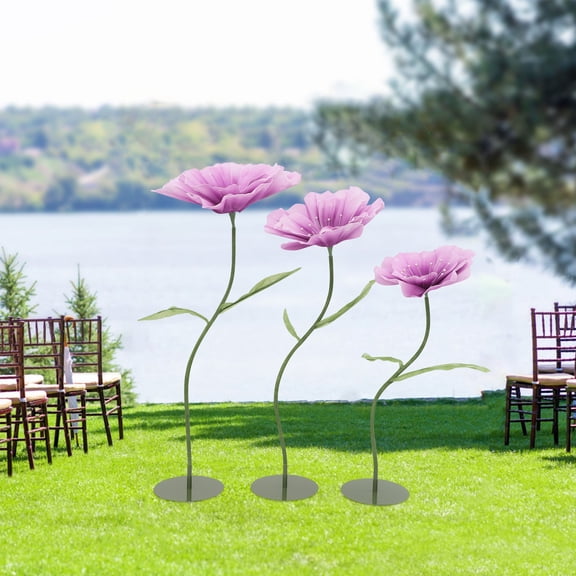 3pcs Large Artificial Flower Decoration, Artificial Corn Poppy Flower for Wedding Decoration, Birthday Party Banquet Background Artificial Flower Arrangements