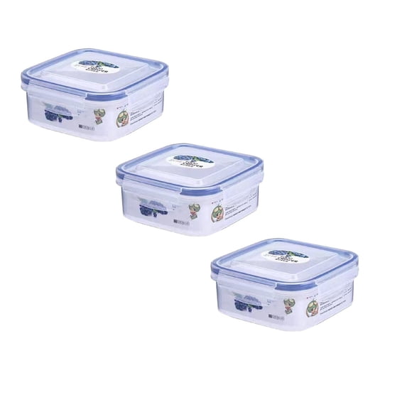 3pcs Large Food Storage Container With Airtight Lid For Pantry Microwave Dishwasher And Freezer Clear Container 4*4*2in