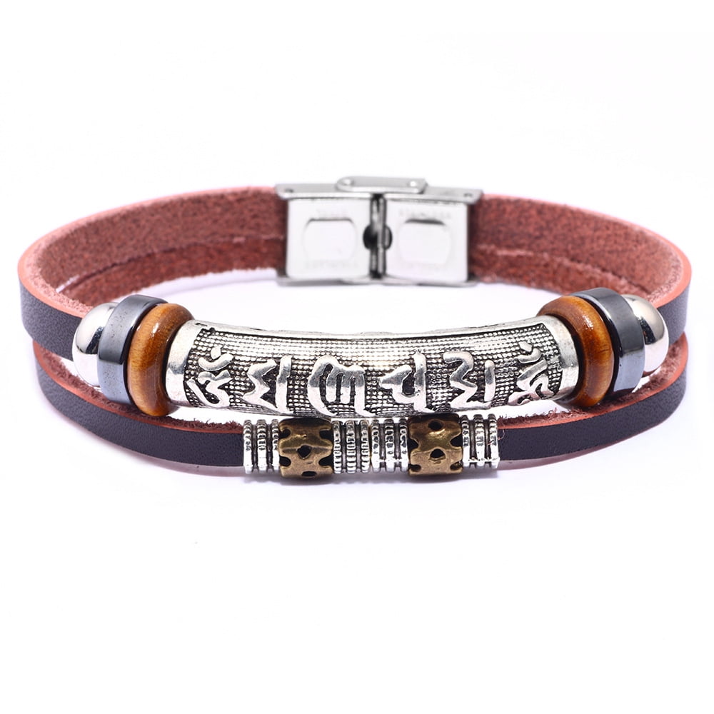 Bracelet Bouddhiste Om Mani Padme Hum - Hématite Et Pixiu, Fait Main Sur Mesure