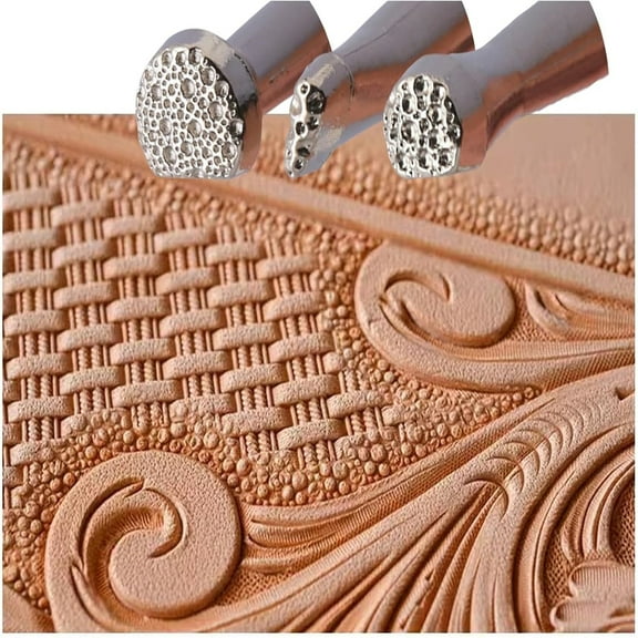 3pcs Leather Stamps,Professional Leather Background Stamping Tools for Craft Working